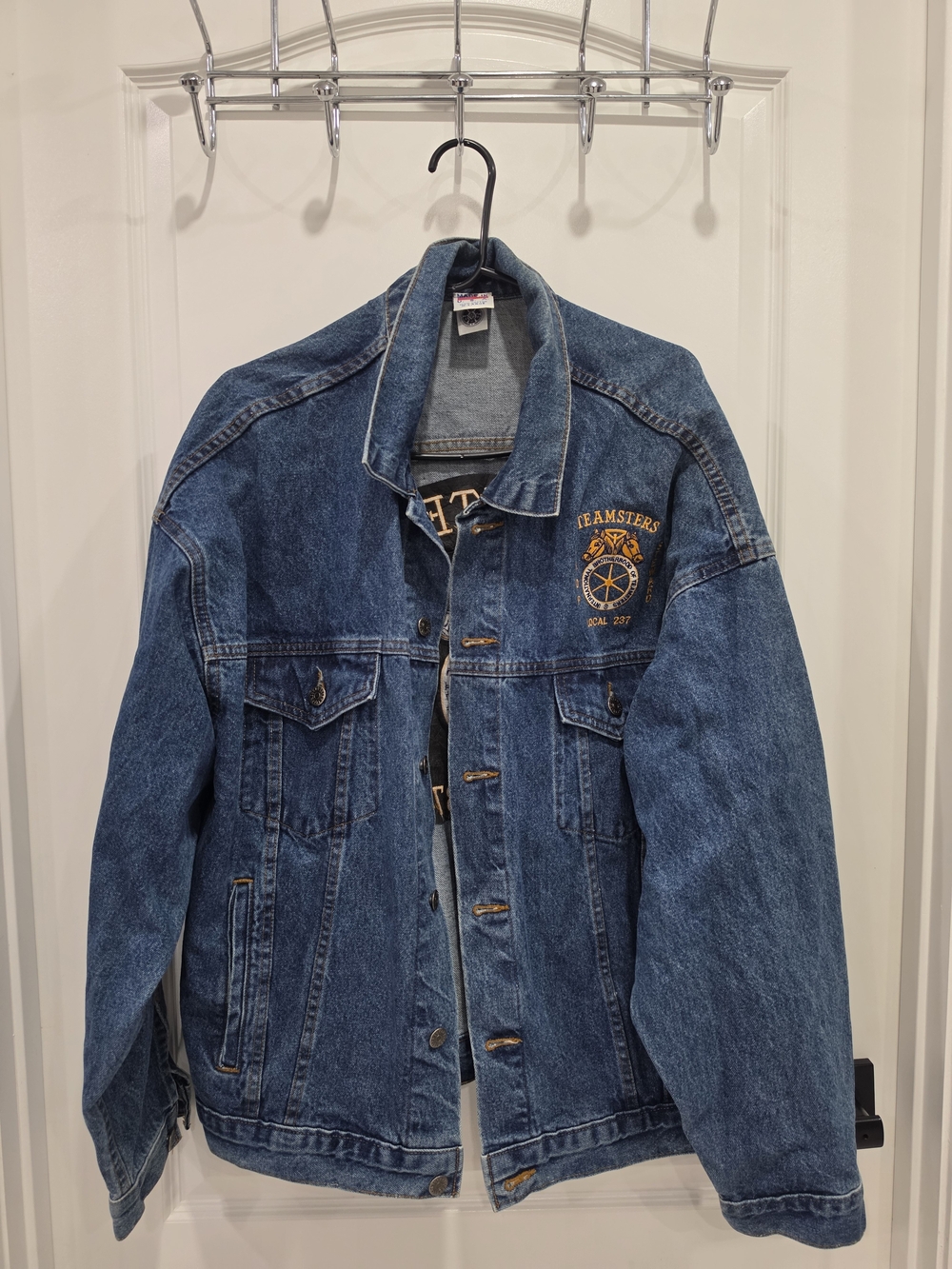 Vintage Teamsters Local 237 Denim Jacket XL Made USA Union 100% Cotton NYC